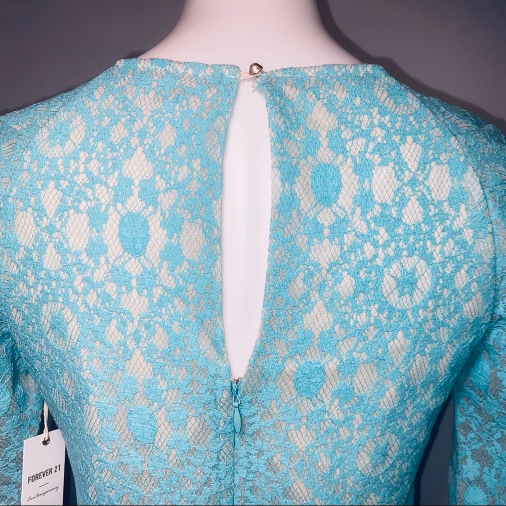 Forever 21 teal lace sheath dress - Picture 16 of 16